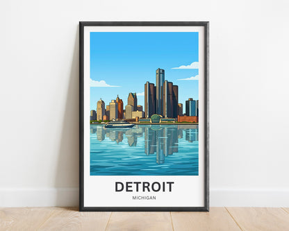 Detroit Travel Poster - Michigan