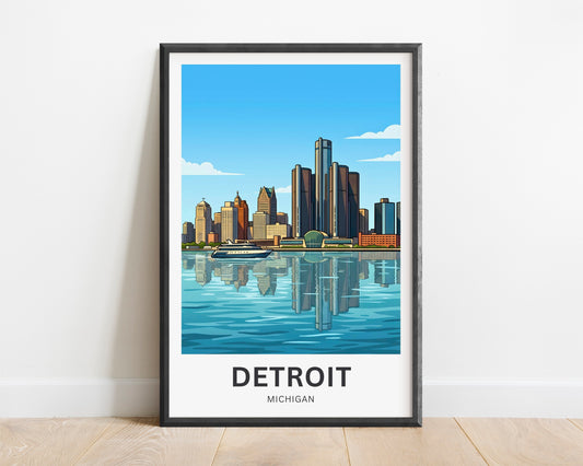 Detroit Travel Poster - Michigan