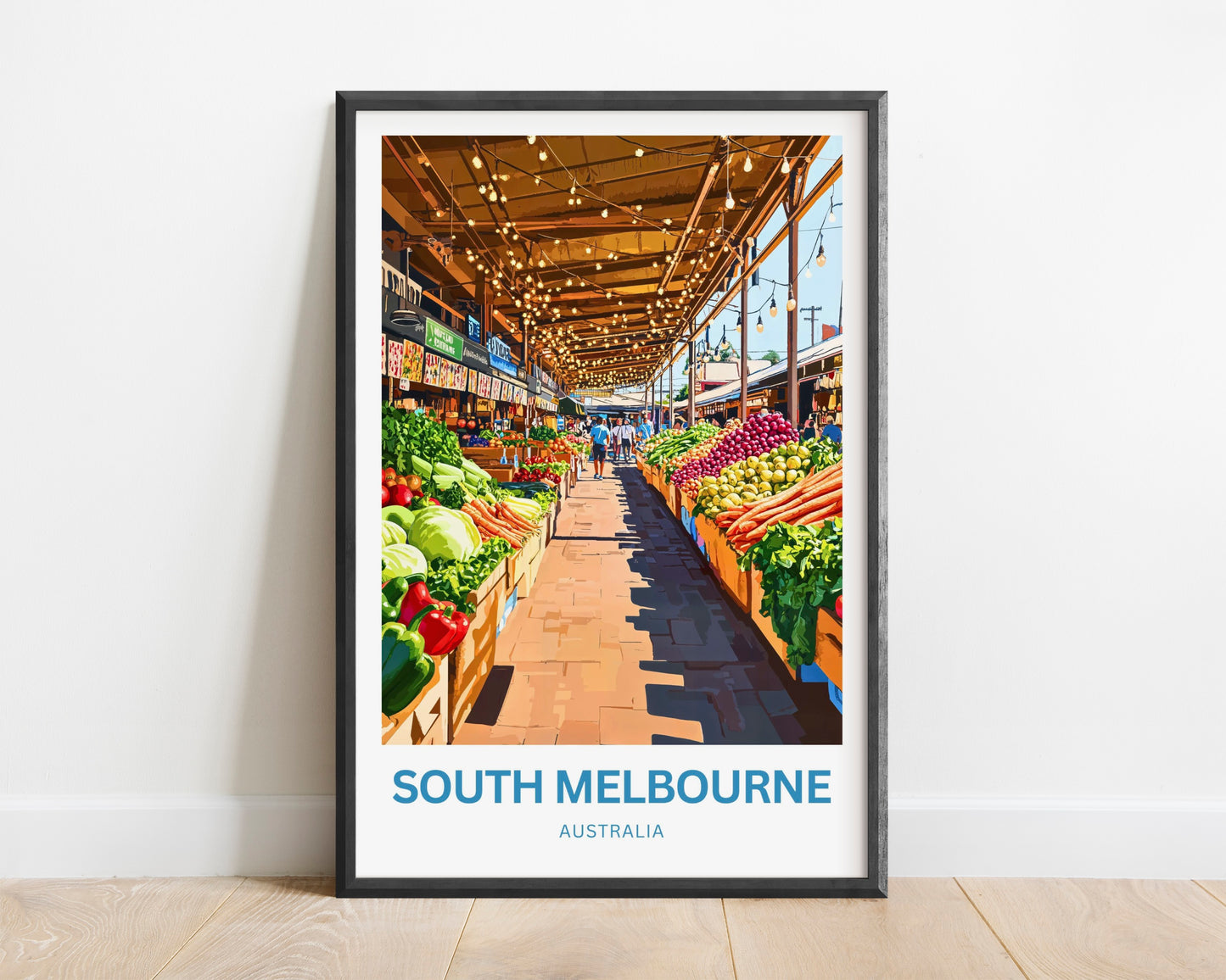 South Melbourne Market Travel Poster  - Fresh Finds Await