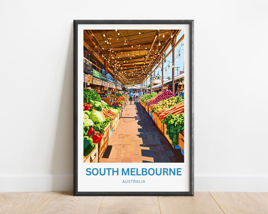 South Melbourne Market Travel Poster  - Fresh Finds Await