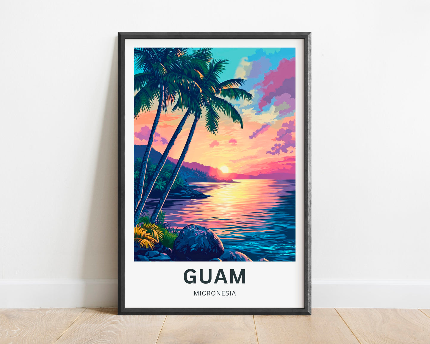 Guam Travel Poster - Mesmerizing Paradise Sunset, US Island Territory