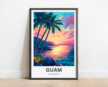 Guam Travel Poster - Mesmerizing Paradise Sunset, US Island Territory