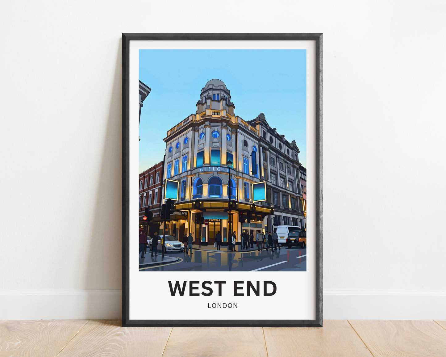 West End Travel Poster - London Theatre District
