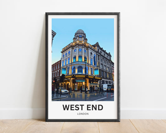 West End Travel Poster - London Theatre District
