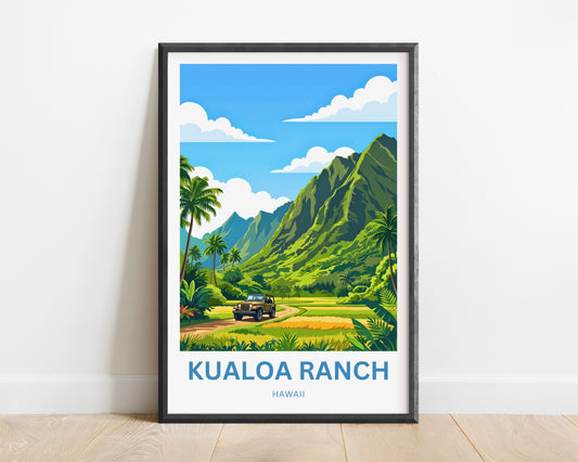 Kualoa Ranch  Travel Poster - Majestic