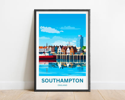Southampton Travel Poster- Portside Dreams England