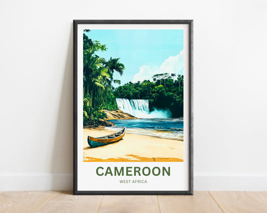 Cameroon Travel Poster - Costa Rica Captivating Waterfalls