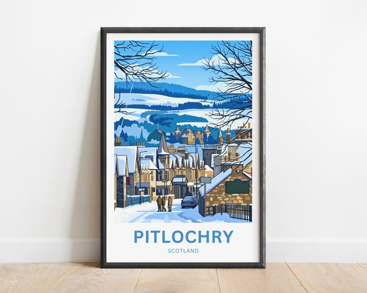 Pitlochry, Scotland Travel Poster- Timeless Street View