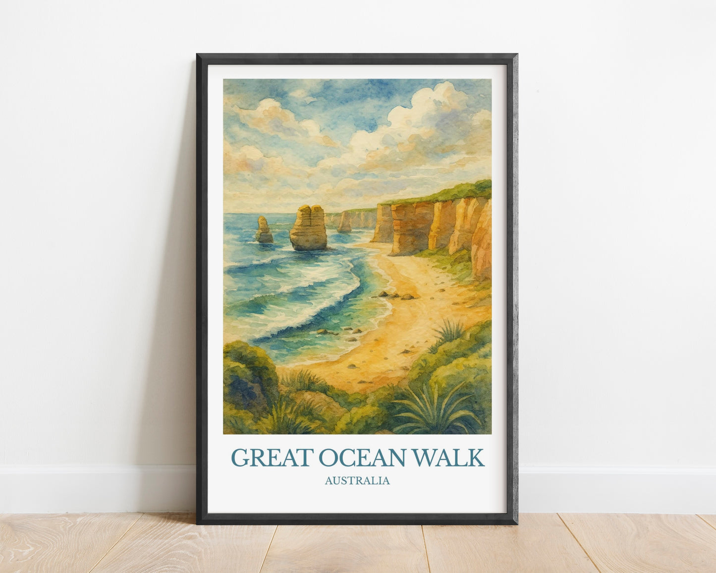 Great Ocean Walk, Watercolor design poster, Australia Print, Great Ocean Walk Wall Art