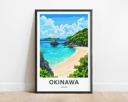 Okinawa Beach Travel Poster  - Serenity by the Sea