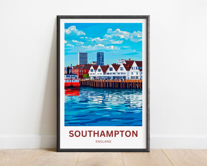 Southampton Travel Poster- Seaside Spirit England