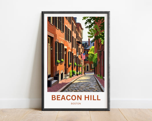 Beacon Hill Travel Poster -  Acorn Street Glow