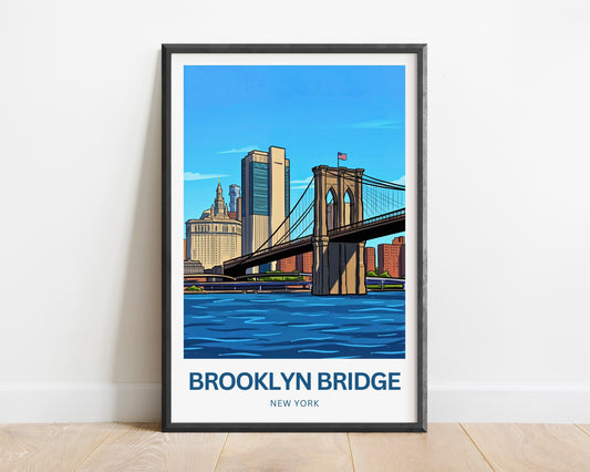 Brooklyn Bridge Travel Poster -  Metropolitan Icon