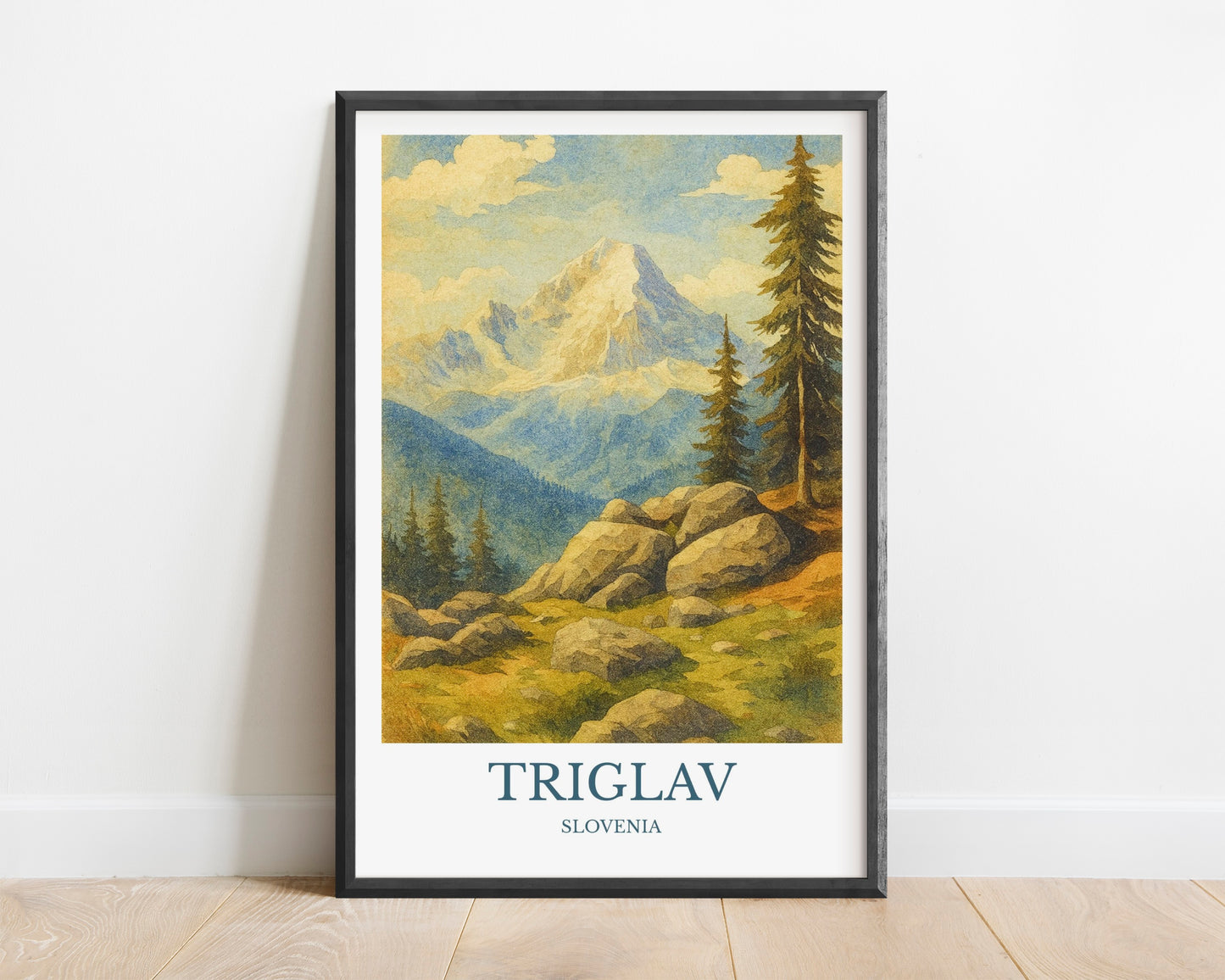Triglav, Watercolor design poster, Slovenia Print, Triglav Wall Art