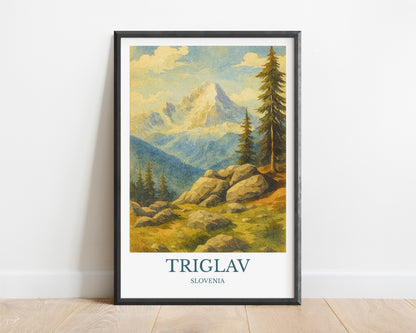 Triglav, Watercolor design poster, Slovenia Print, Triglav Wall Art