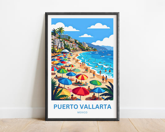 Puerto Vallarta  Travel Poster - Beach Days View