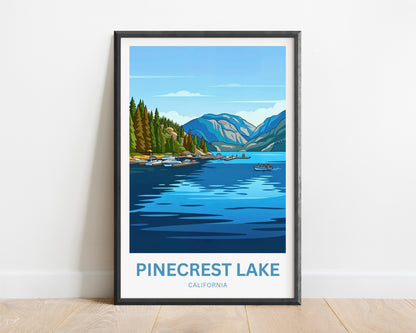 Pinecrest Lake Travel Poster - Alpine Blue Escape