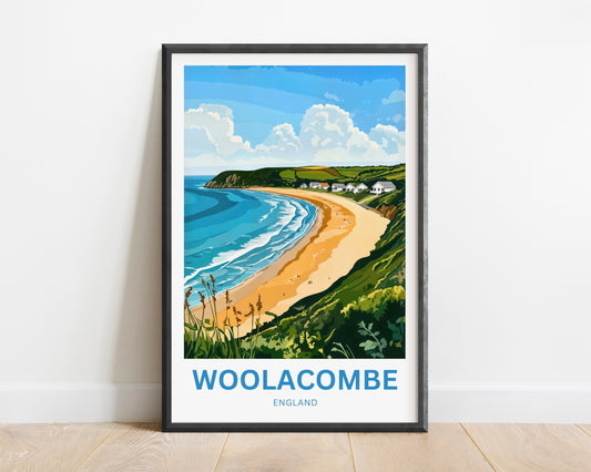 Woolacombe Travel Poster - Golden Sands by the Sea