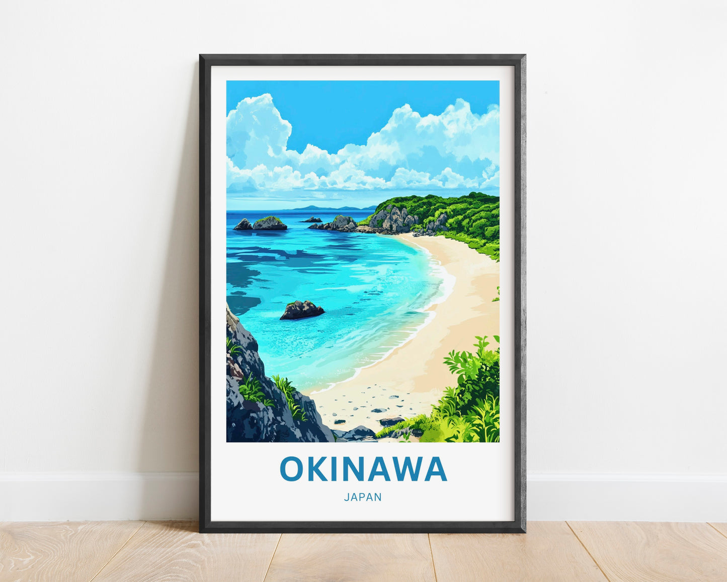 Okinawa Beach Travel Poster  - Japan Sea Paradise