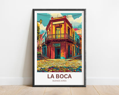 La Boca Travel Poster - The Colors of Buenos Aires