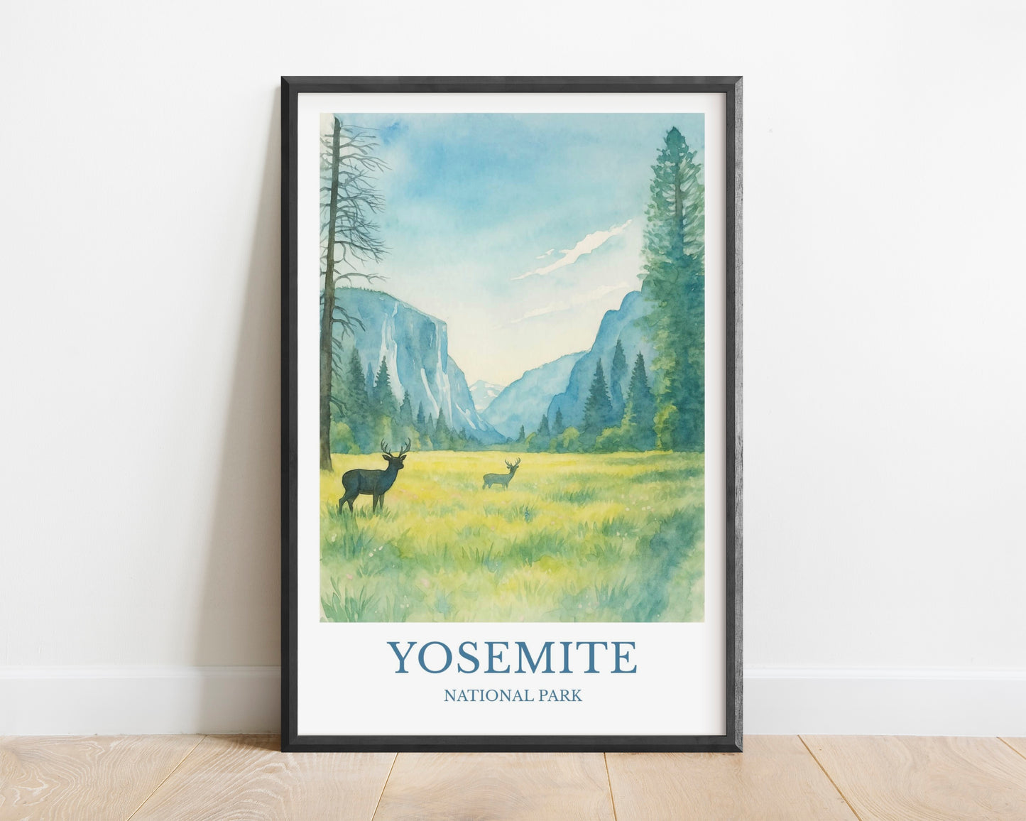 Yosemite, Watercolor design poster, National Park Print, Yosemite Wall Art