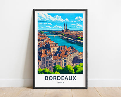 Bordeaux Travel Poster - Captivating View of France City River