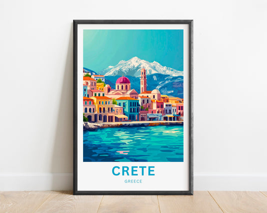 Crete Travel Poster - Chania City in Greece