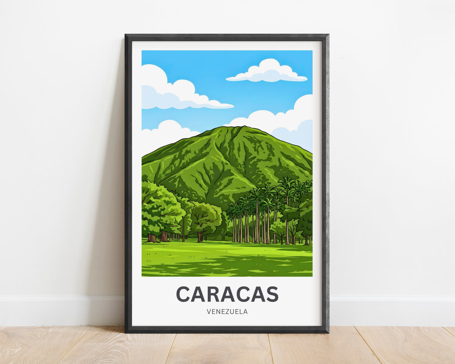 Caracas Travel Poster - Mountains Cradle the City