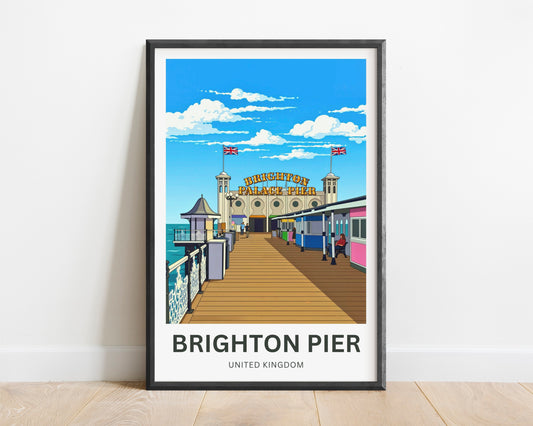 Brighton Pier Travel Poster - Coastal Joy