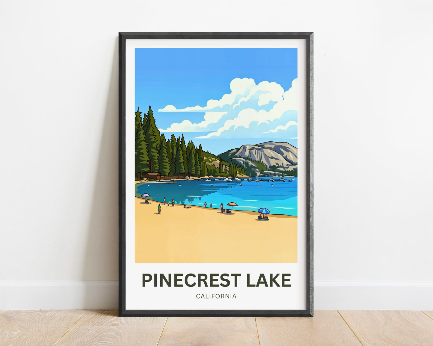 Pinecrest Lake Travel Poster - Whispering Pines Lake