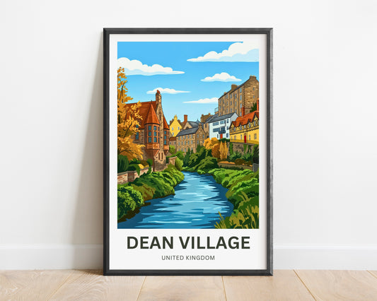 Dean Village Travel Poster - Village by the River
