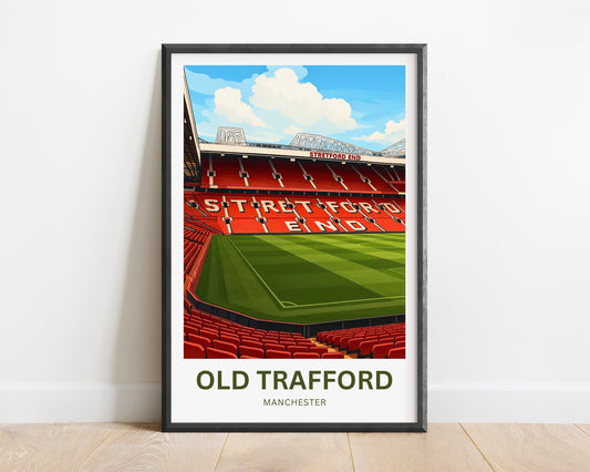 Old Trafford Travel Poster- Home of the Reds