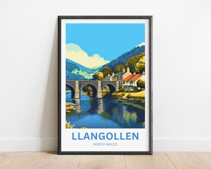 Llangollen Travel Poster - Crossing the Historic Dee