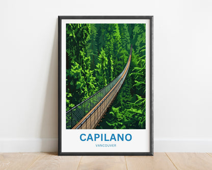 Capilano Suspension Bridge  Travel Poster - Forest crossing