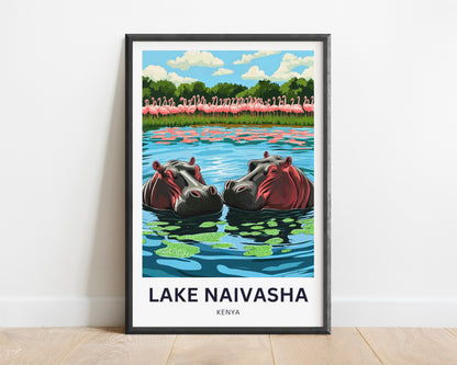 Lake Naivasha Travel Poster - Africa's Gem