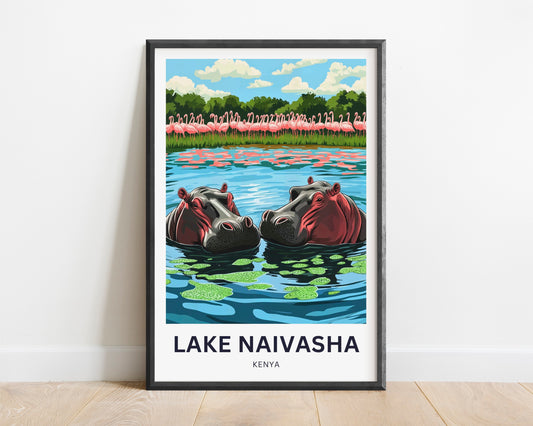 Lake Naivasha Travel Poster - Africa's Gem