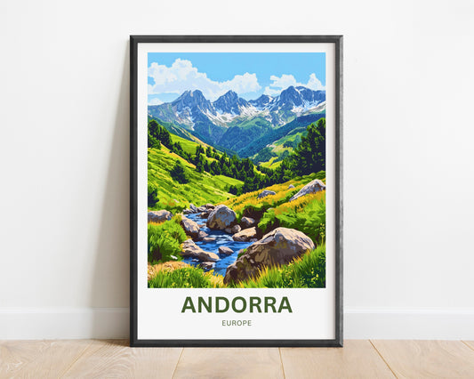 Andorra Travel Poster- Peaks, Paths, and Pyrenean Charm