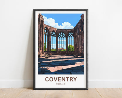 Coventry Travel Poster- Mesmerizing Interior View of Cathedral