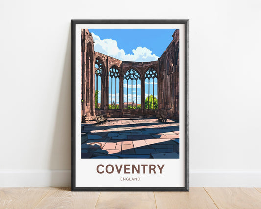 Coventry Travel Poster- Mesmerizing Interior View of Cathedral