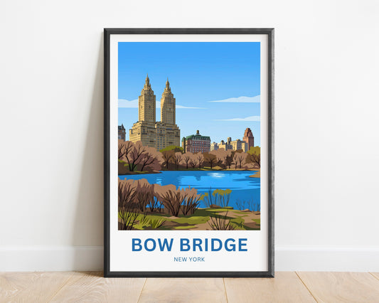 Central Park Bow Bridge  Travel Poster - New York Serene View