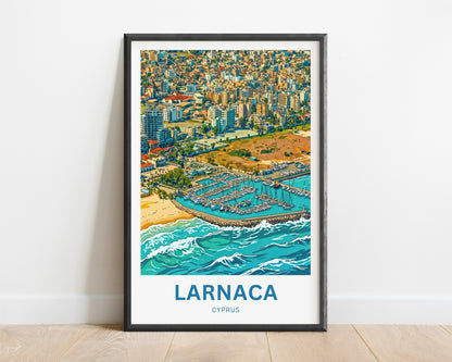 Larnaca Travel Poster - Cyprus Bay