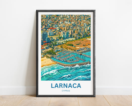 Larnaca Travel Poster - Cyprus Bay