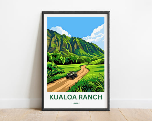 Kualoa Ranch  Travel Poster - Hawaiian horizons