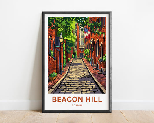 Beacon Hill Travel Poster -  Cobblestone Charm