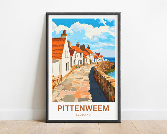Pittenweem Travel Poster - Captivating Village Street