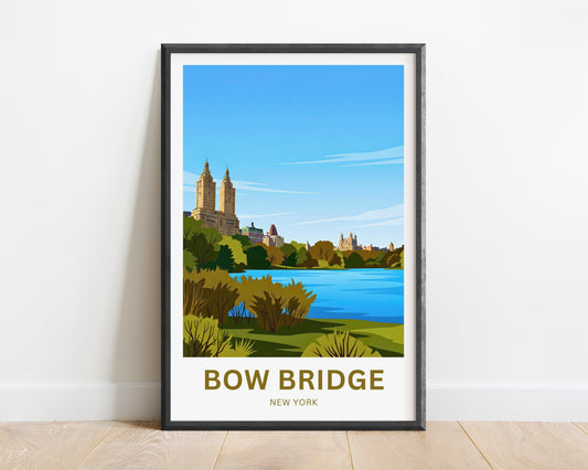Central Park Bow Bridge  Travel Poster
