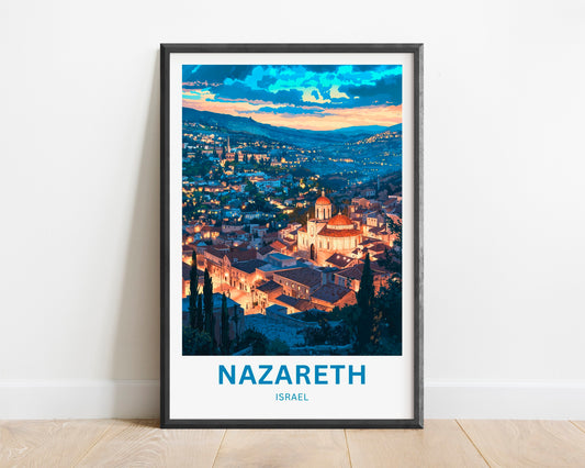 Nazareth Travel Poster - Israel Evening View