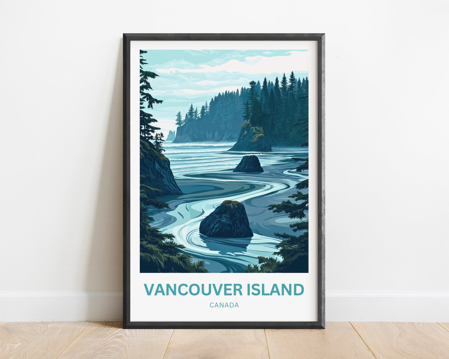 Vancouver Island Travel Poster - Mountains, Mist, and Magic