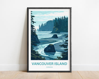 Vancouver Island Travel Poster - Mountains, Mist, and Magic