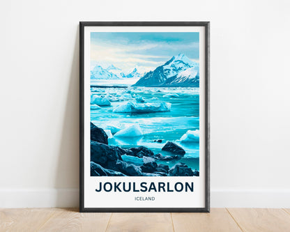 Jökulsárlón Travel Poster - Breathtaking View of Iceland Lagoon